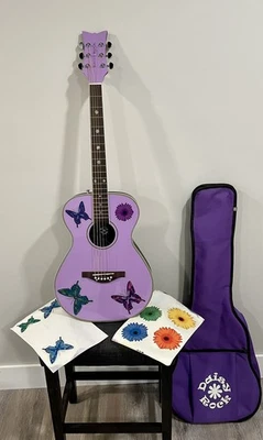 Daisy Rock Pixie Acoustic Guitar In Pastel Purple. Plus Gig Bag And Stickers - Image 1 of 4