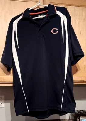 Chicago Bears NFL Equipo Ropa Polo Para Hombres XL Azul Marino Naranja Poliéster Golf Foto 1 de 4