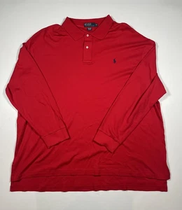 Polo by Ralph Lauren Poloshirt Herren 3XB Big & Tall Rot Langarm Pony Logo - Bild 1 von 6