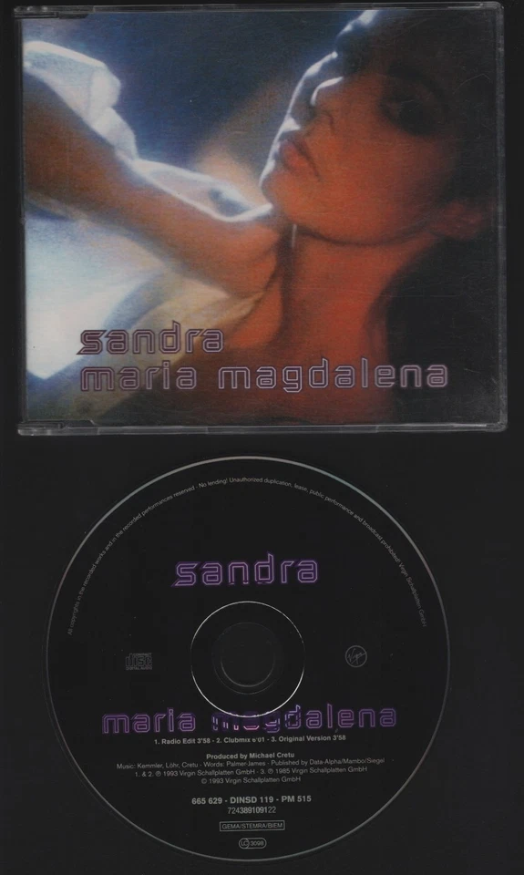 SANDRA - MARIA MAGDALENA - 3 TRACK MAXI CD - VIRGIN © 1993/ FAST NEUWERTIGE CD! - Bild 1 von 1