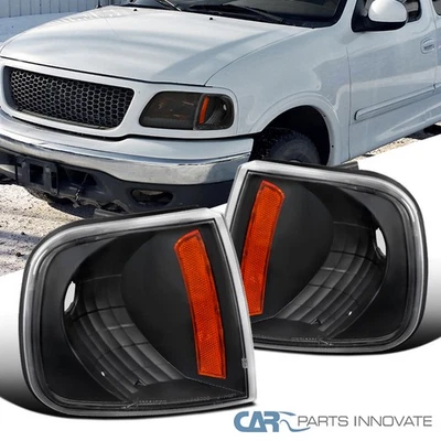 Fit 97-04 Ford F150 Expedition Replacement Black Corner Lamps Turn Signal Lights - Image 1 of 4