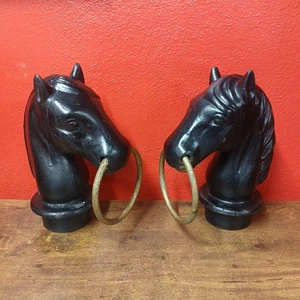 Vintage Heavy Cast Iron 9.5" Equestrian Horse Head Hitching Post BM-015 - Picture 1 of 8