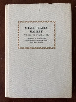 RARE 1964 SHAKESPEARE REPRODUCTION OF SHAKESPEARE'S HAMLET 2nd QUARTO 1604 DJ Foto 1 de 4