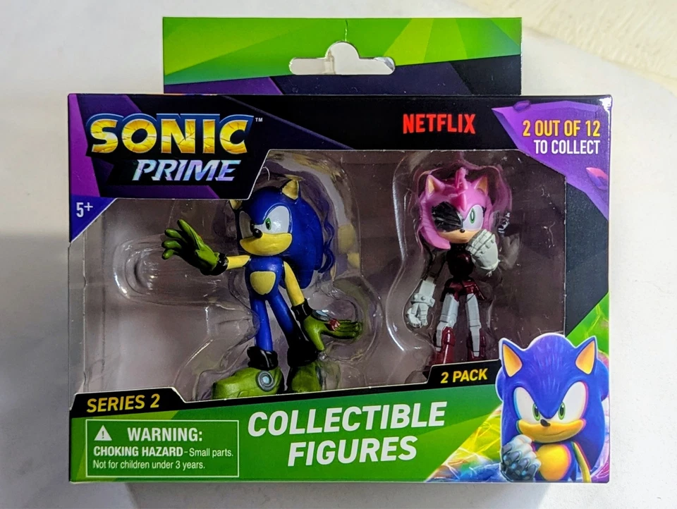 Sonic Prime Series 2 Knuckles & Amy 2.5" Figure 2-Pack SEGA Netflix -