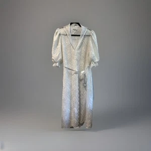 Vintage 60's 70's Miss Elaine Lace Nightgown Robe Ivory Peignoir - Picture 1 of 13