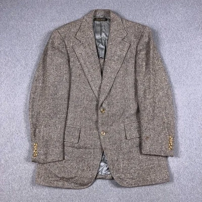 Винтажный Southwick Blazer мужской 40R Herringbone Tweed Sport пальто повседневная куртка - Изображение 1 из 4