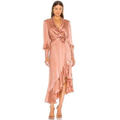 Vestido midi envolvente 100 % seda Zimmermann - talla AU 2 (se adapta a EE. UU. 8) lápiz labial Foto 1 de 4