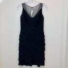 Adrianna Papell Tiered Black Dress Size 4 Lbd Little Black Dress Cocktail