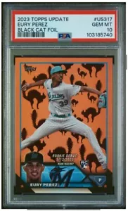 2023 Topps Update Eury Perez Halloween Black Cat /10 #US317 Rookie Debut PSA 10 - Bild 1 von 2