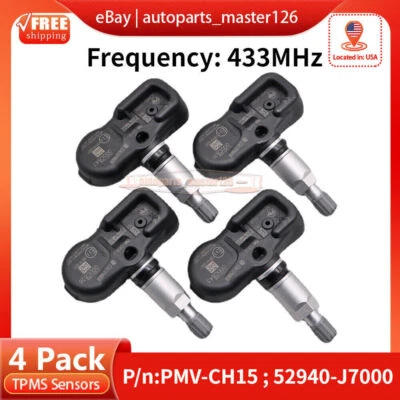 Sensor de presión de neumáticos TPMS de 4 piezas para KiA Forte Cerato Koup K3 52940-J7000 PMV-CH15 Foto 1 de 4