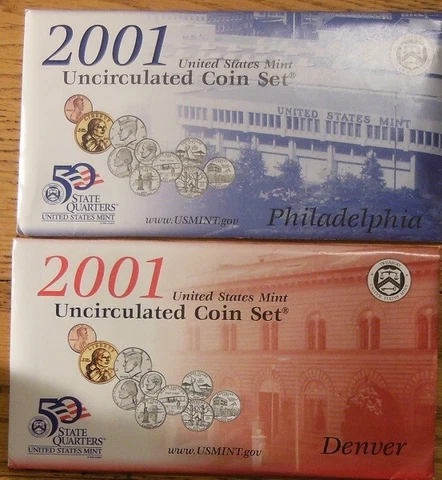 2001 United States Mint Uncirculated Coin Set - Philadelphia & Denver Cover