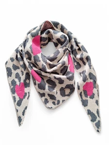 Bufanda triangular estola paño acogedor corazón Leo Love amor bufanda de invierno viscosa punto - Imagen 1 de 5
