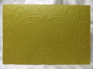 THANK YOU Floral CARD Appreciation Thoughtfulness GREETING Green Vintage - Picture 1 of 5