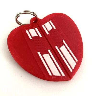 LLAVERO DE CORAZÓN VESPA RALLY SCOOTER ROJO OSCURO/BLANCO RAYAS VALENTÍN Foto 1 de 3