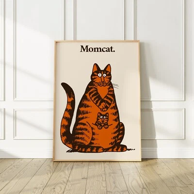 Mom Cat Art Print by Bernard Kliban, 1977, Premium Matte Paper - Image 1 of 4