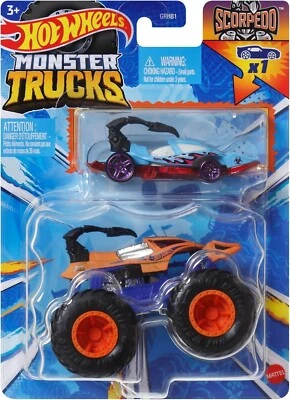 HOT WHEELS - MATTEL SCORPEDO - Doppel Pack Bonus Car Monster Trucks Hot Wheels Die-cast 1:64 Mattel