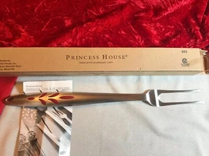 Herramientas de horquilla de barbacoa Princess House Heritage de acero inoxidable/silicona 693 NUEVO en caja - Imagen 1 de 5