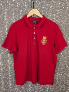 Lauren Ralph Lauren Red Polo Shirt Rugby Embroidered Crown Crest Men's XL - Picture 1 of 10