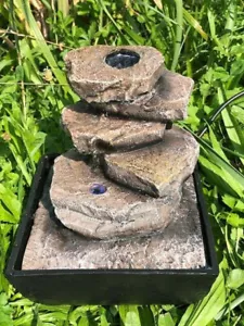 Zimmerbrunnen klein Steinplatten mit LED-Beleuchtung - Bild 1 von 3