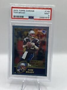 2003 Topps Chrome Weekly Wrap Up #148 Tom Brady New England Patriots PSA 9