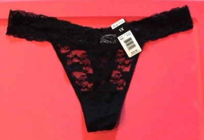 Sexy Tanga Bragas de Encaje Negro Forma de Cuerpo Talla 1X Coqueta Transparente Suave Encaje Foto 1 de 2