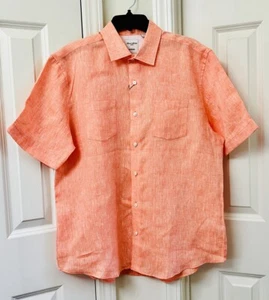 Murano Men's Linen Short Sleeve Woven Shirt, Size-L - Picture 1 of 3