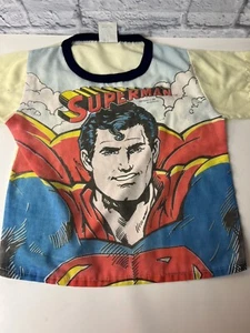 Vintage 1980 Superman DC Comics Youth Size Kids 8 Shirt Pajamas Big Logo - Picture 1 of 9