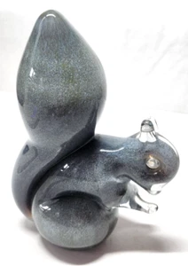 Vintage Wedgwood Hand Blown Glass 5.5” Grey Squirrel Original Sticker Etched - Picture 1 of 3
