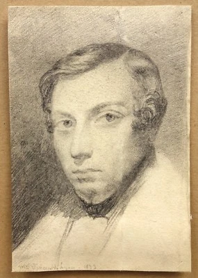 CHAVARD Auguste (1810-1885) Beau Portrait Dessin Ancien Lyon 1833 INGRES Louvre - Photo 1/3