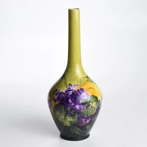 Early American Belleek CAC Ceramic Art Company Porcelain Vase with Flowers - Picture 1 of 6