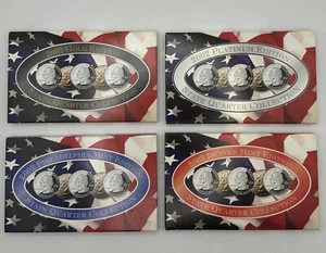 2002 State Quarter Set Philadelphia Denver Gold Platinum COA Boxes - Picture 1 of 5