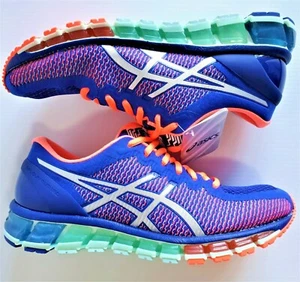 Size 7.5 WMNs Asics Gel-Quantum 360 CM ASICS Blue/White/Flash Coral Jelly Beans - Picture 1 of 5
