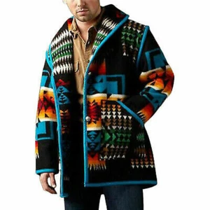 Mens Winter Warm Boho Thicken Hippie Outwear Jacket Festival Hippy Sweater Coat - Picture 1 of 12
