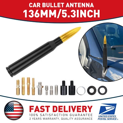 Gold Black Bullet Style 5.3Inch Antenna Mast AM/FM for Chevrolet Silverado 2500 Foto 1 de 4