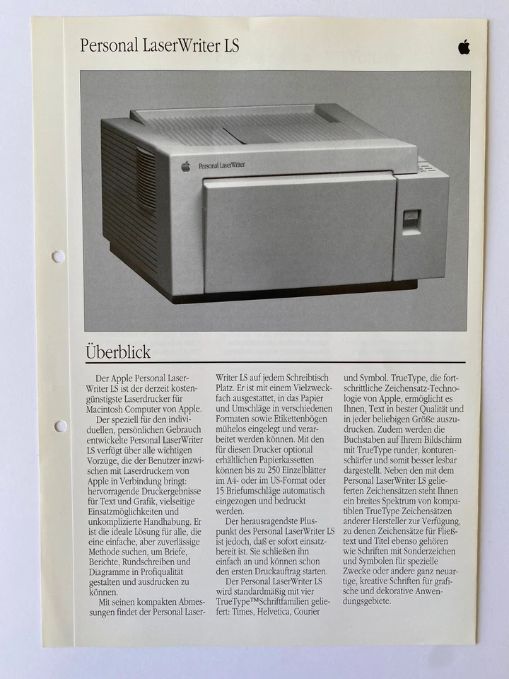Apple Macintosh Personal LaserWriter LS | Broschüre - Bild 1 von 1