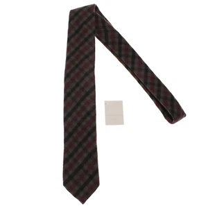 Paolo Albizzati NWT Neck Tie in Green and Burgundy Red Check 100% Wool - Picture 1 of 11