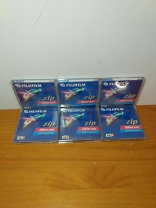 Lot of 6 FujiFilm Zip Disk 100 Zip Drive Floppy 100mb IBM PC Formatted w/ Cases - Picture 1 of 7