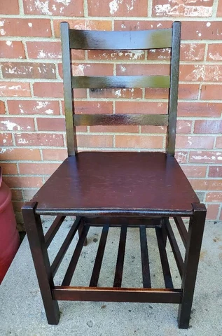 Vintage Mission Oak Style School Desk Chair Oak Storage Under And In Back Cover