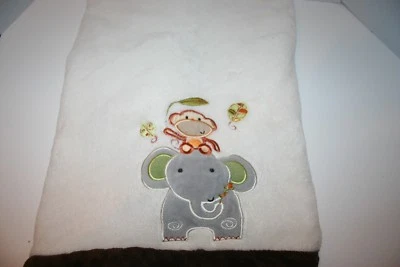(A) 30x40 Kidsline Safari Jungle Zoo Lion Elephant Plush Baby Crib Blanket Lovey - Image 1 of 2