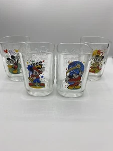 McDonald’s Walt Disney World 2000 Celebration Mickey Mouse Glass Cups Set Of 4 - Picture 1 of 5