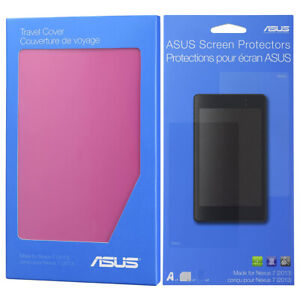 GENUINE Asus Google Nexus 7 G2 FHD 2013 Pink Cover Screen Protector Bundle Case 