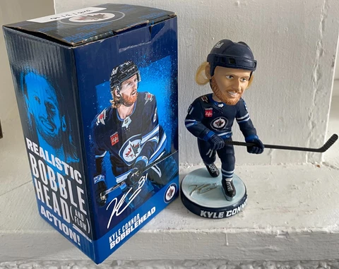 2023 NHL SGA Kyle Connor Bobblehead Winnipeg Jets in box LIFE LIKE HAIR! BDA Cover