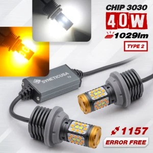 ERROR FREE TYPE 2 SWITCHBACK 1157 WHITE-AMBER Front TURN SIGNAL LED BULBS - Picture 1 of 8