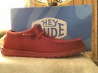 Men's Hey Dude Wally Funk Mono Shoes Slip On Lightweight& Breathable Red Size 12