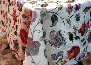 Tischdecke eckig 130x170cm 130x225 Blumendruck Jacquardgewebe Innen-u Außen 2048 - Bild 1 von 12