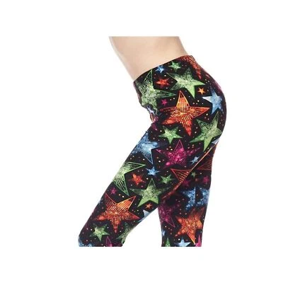 Leggings estrella brillo suave mantecoso talla extra grande para mujer Foto 1 de 4