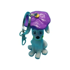 Schlüsselanhänger Welpe Hund lila Künstlerhut 3,25" Dalmatiner Schlüsselanhänger Anhänger Geschenk Spielzeug - Bild 1 von 4
