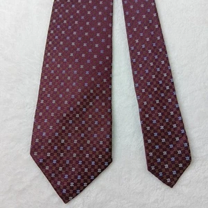 Corbata de seda para hombre Celine diseño rojo marrón hecha en Italia 61 pulgadas - Imagen 1 de 9