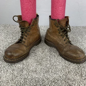 Vintage Dr. Martens Stiefel Herren Größe 9 Braun Leder Hergestellt England 1460 AW004 90er - Bild 1 von 11