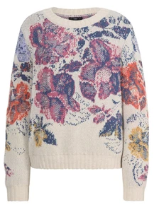 IVKO Pull En Laine Beige Rose À Motif Floral 252523 - Picture 1 of 3